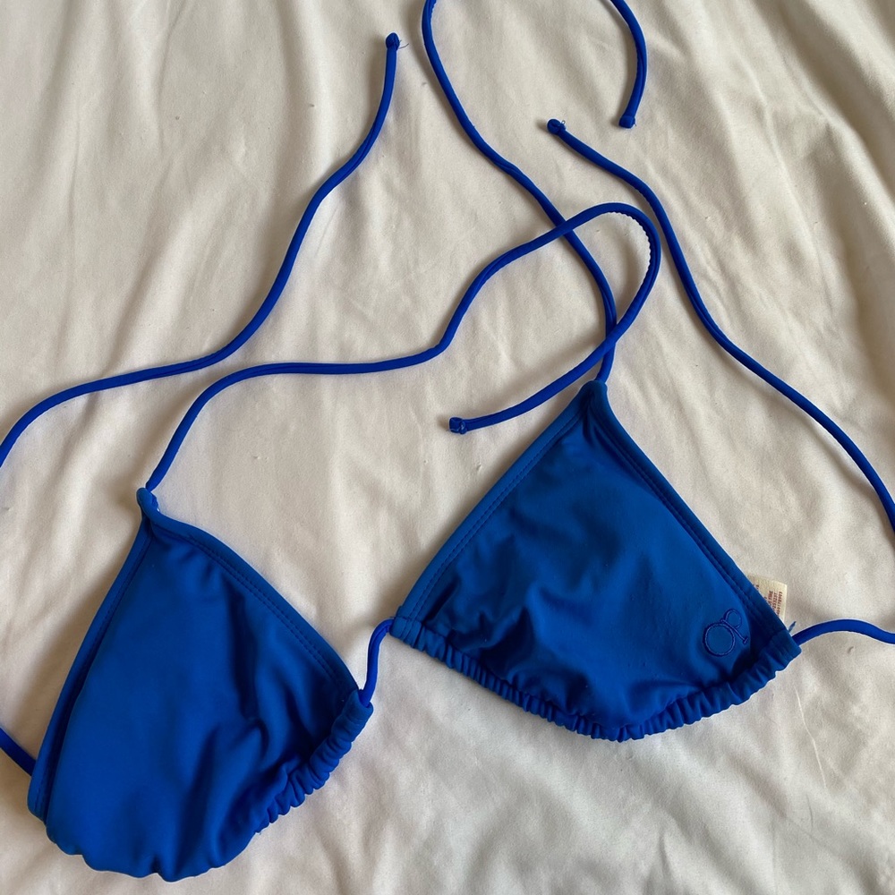 Royal blue triangle bikini top